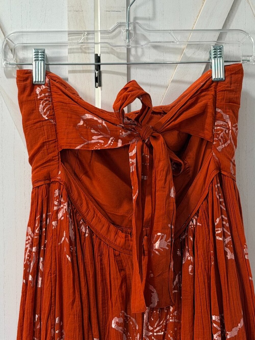 Free People Baja Babe Midi Dress Copper Combo Strapless Boho Size Small - Picture 9 of 11